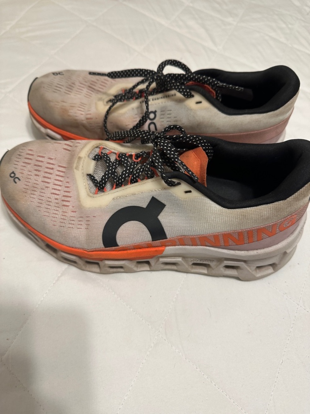 On Running women’s Neutral Beige Running Shoes with Orange Trim